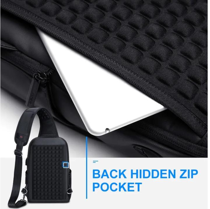 Outwalk Neue lichtreflektierende Herrenmode-Umhängetasche, multifunktionale Brusttasche für Outdoor-Reisen