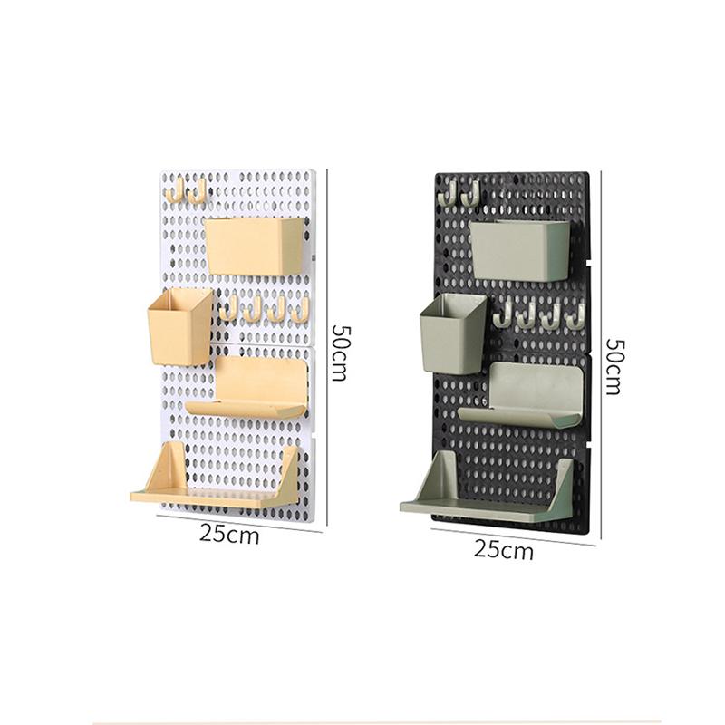 Kawaii Hole Board Dormitory Wall Shelf Decoration Free Punching Adhesive Students Study Wall Mounted Storage Rack Home Organizer