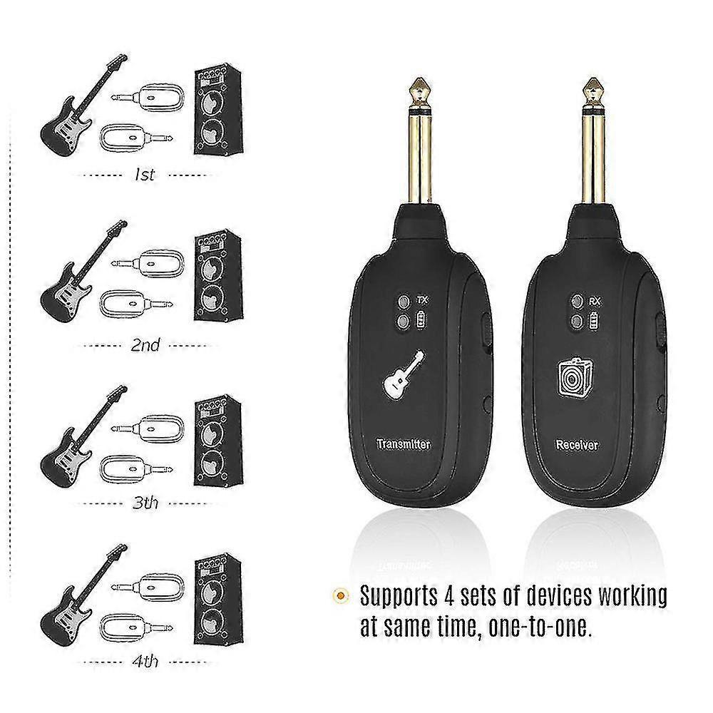 Kabelloses Gitarrensystem Kabelloser Gitarrensender Empfänger 4 Stück