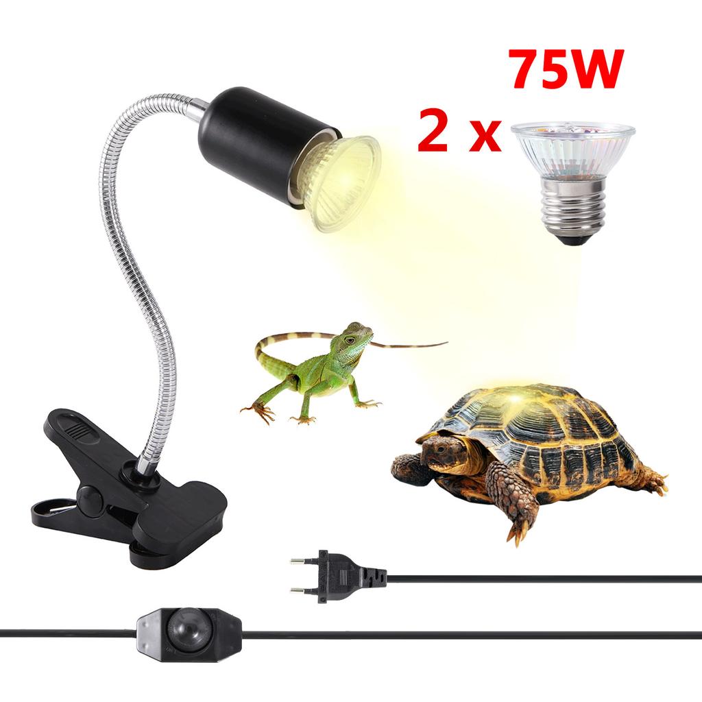 E27 360° Revolving Light Stand EU Lamp Holder Adjustable Brightness LED UVA Heat Lamp Clip For Reptile Pet Turtle Back Light