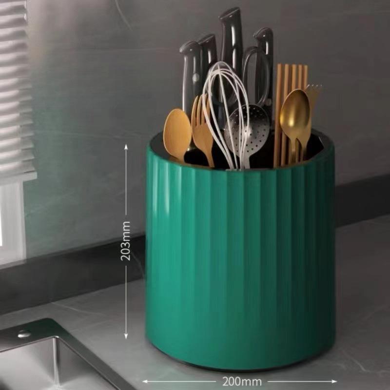 Kitchen Stroage Holder Chopstick Spoon Cutlery Organizer Rotatable Countertop Utensil Drainage Holder