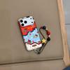 Korean Striped Patchwork KT Case for iPhone 17 Pro Max, Apple 16/15, Chain 14, Female 17