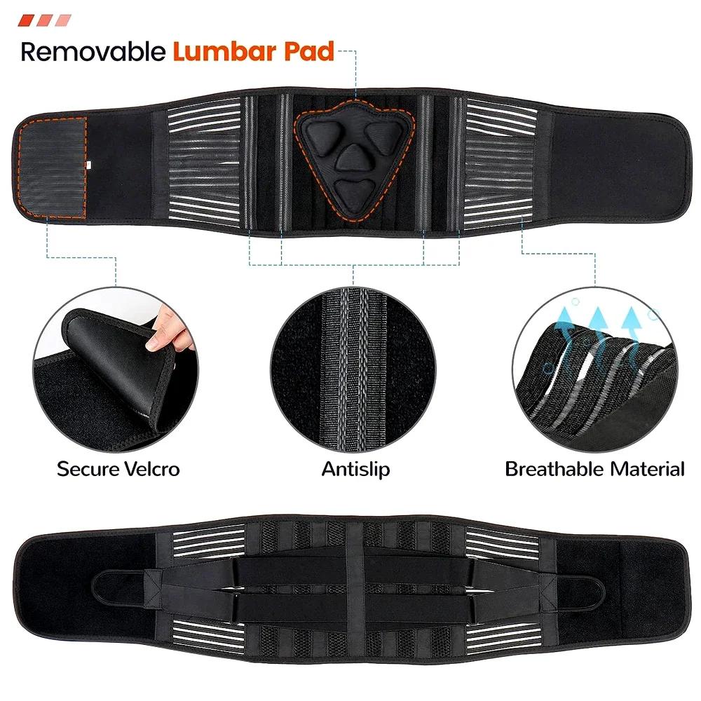 1Pcs Back Support Belt For Men Women Adjustable Lumbar Waist Brace Sciatica Relief Breathable Straps
