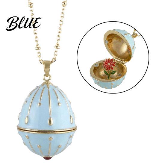 Stunning Flower Pendant Necklace Openable Oval Necklace Dainty Birth January
