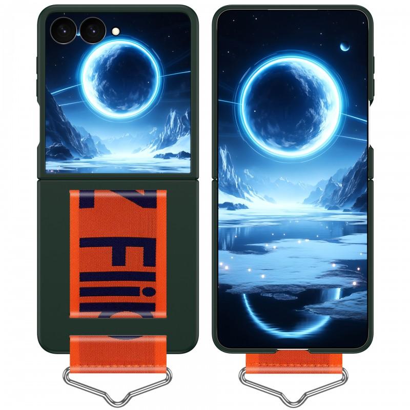 Z Flip 8/7/6/5/4/3 Case Slim Foldable Phone Cover With Wrist Strap Shockproof PC Shell