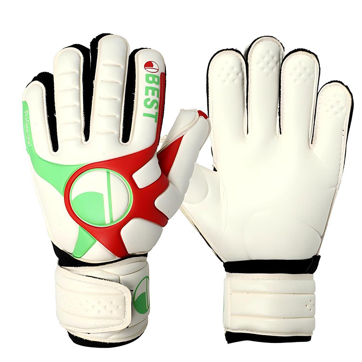 

Футбольные вратарские перчатки для молодежи и взрослых, футбольные вратарские перчатки с защитой пальцев, дышащие футбольные вратарские перчатки 8 белый