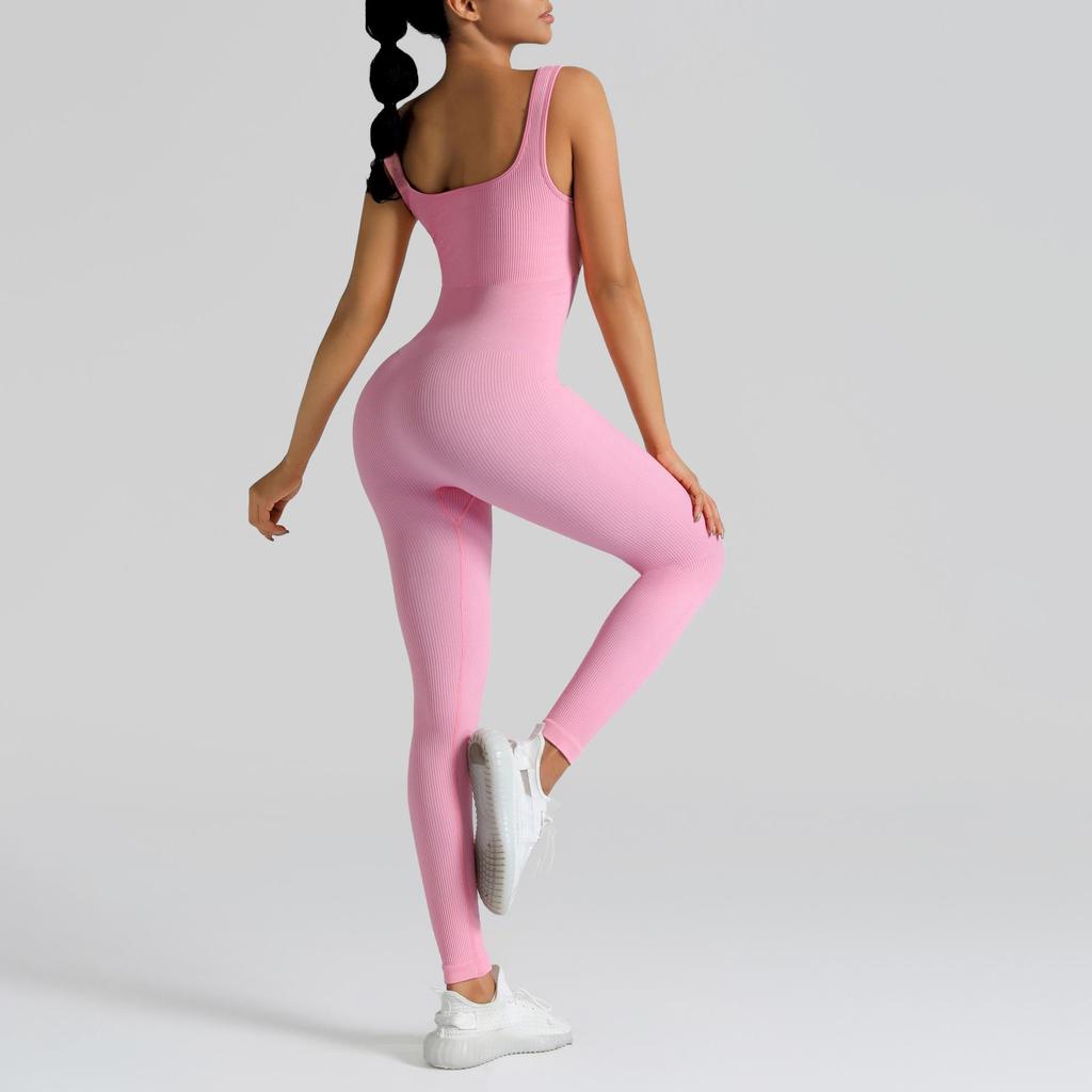 Seamless Outdoor Knit Yoga Jumpsuit - One-Piece Sport & Fitness Wear