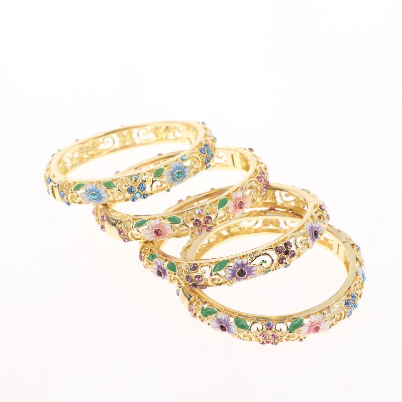 Brățară Cloisonne Vintage Stil Etnic Emailată Golită Floare Brățară Modă Elegantă Brățări Pentru Femei Bijuterii Cadouri