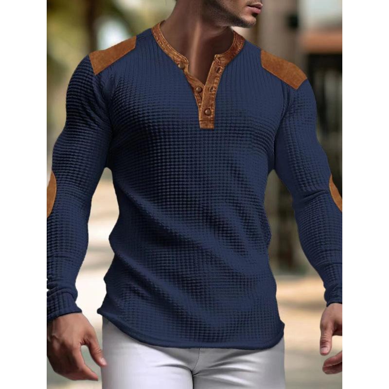 

Spring and Autumn 3D Breathable Men s Casual Hoodie Autumn V-neck Top M тёмно-синий