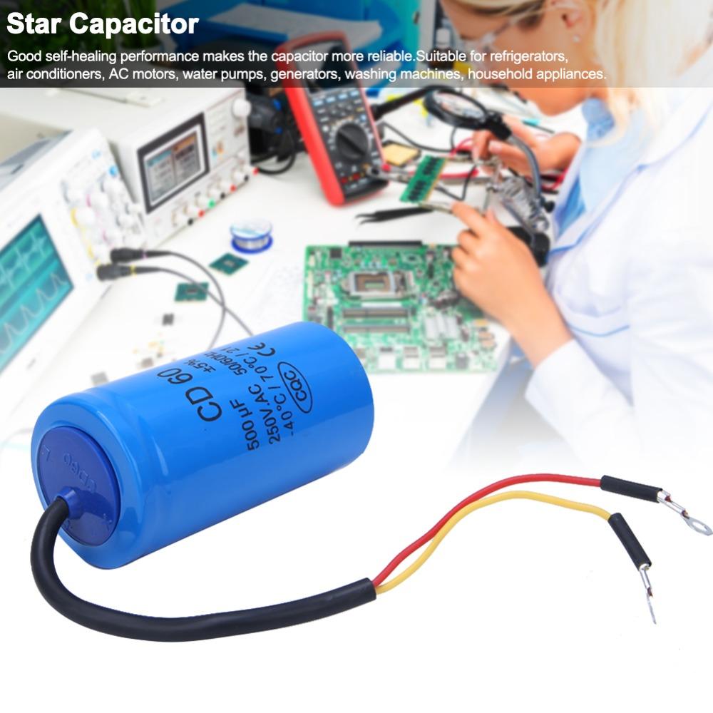 Wire Included CD60 Start Capacitor 250VAC CD60 Run Start Capacitor  Air Compressor