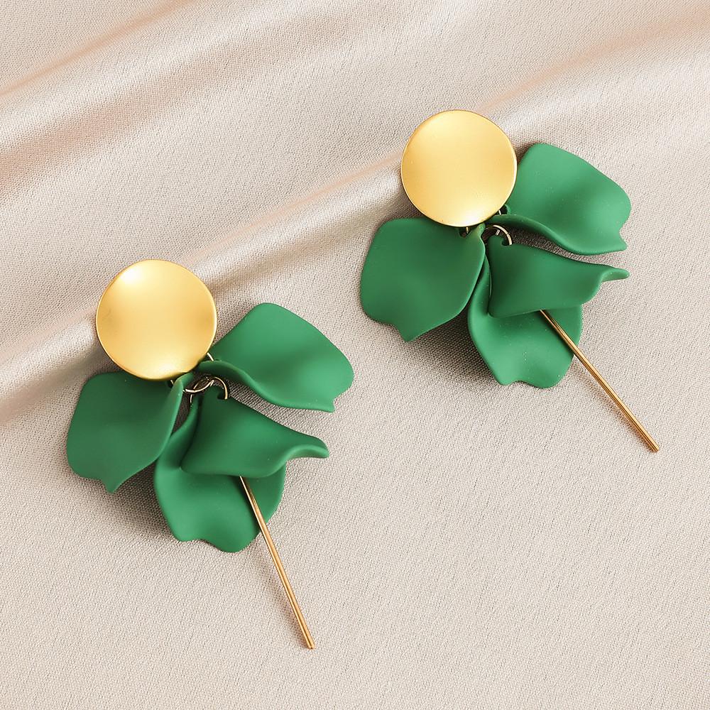 Pinkdudu Rose Flower Petal Drop Earrings Resin Gradient Color Flower Earrings Women Jewelry PD2382PD2382