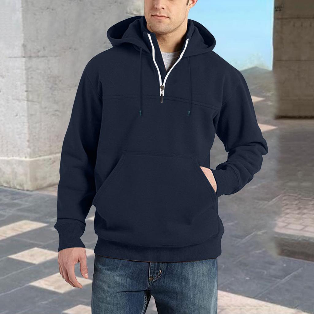 Herren Stehkragen Reißverschluss Kapuzenpullover Sport- und Freizeit-Hoodie