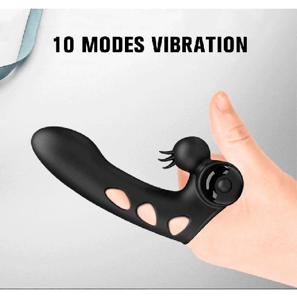 Silicone Finger Sleeve Vibrator For Women 10 Mode Vibrating G-spot Clitoris Anus Stimulator Adult Sex Toys Lover Couple Sex