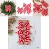 Red And White Diagonal Stripe Bow Pendant For Holiday Tree Ornaments