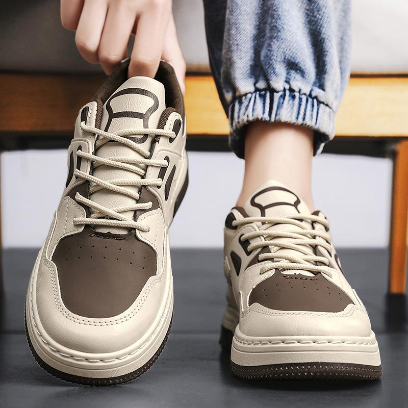 Outdoor men's shoes summer breathable new student leather green board shoes men's versatile casual sports trendy shoes