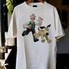 Maglietta Bianca Unisex in Cotone Vintage Wallace & Gromit Per Fan