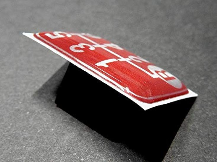 Tuningfan Shift Pattern Lower Left for Manual Transmission Emblem, Red, R, 6-Speed Vehicles, Ranger, Forward, Condor, Red, SPE-R603