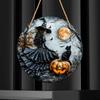 1pc Witch Under The Magic Moonlight Colored Glass Style Sunshine Catcher, Acrylic Sign, Four Seasons Decoration