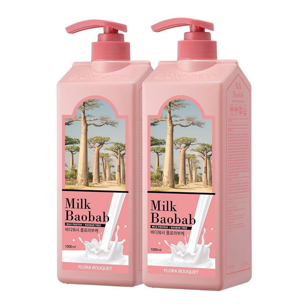 

Milk Baobab Засіб для душу Flora Bouquet, 1 л, 2 шт