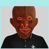 Creepy Glowing Devil Face Pumpkin Head Mask For Halloween And Party Props
