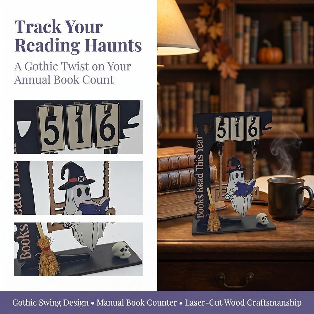 Vintage Halloween Reading Counter Spooky Reading Ghost Figurine Party Decoration