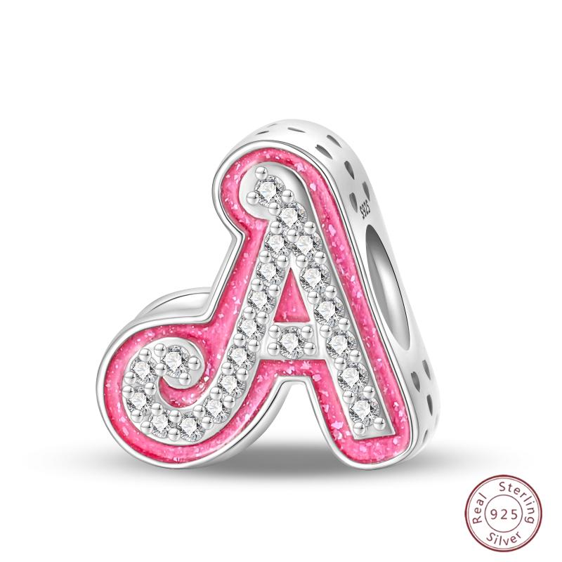 Beaded Copper Pink Charm Letters Luminous Firefly Tarot Beads Suitable For Diy Bracelet Jewelry