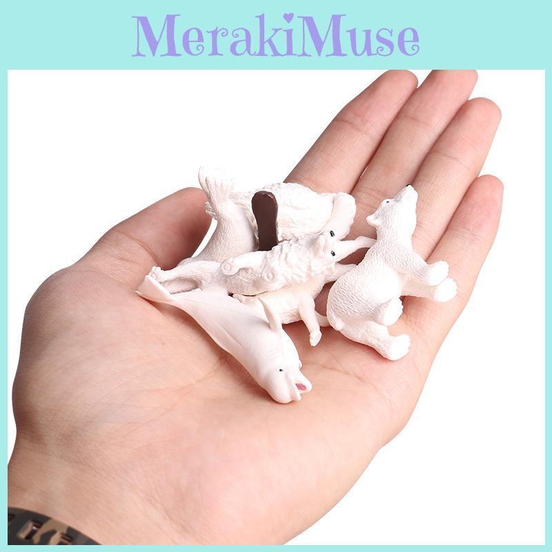 Polar Bear Wildlife Animal Mini Figures Model Set For Educational And Gift Use