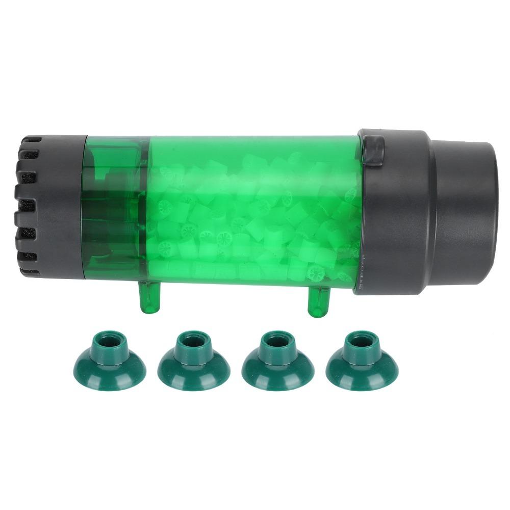 Plastic Fluidized Bed Filter Stable Installation Easy Cleaning Bubble Bio Media Filter With Suction Cup Green