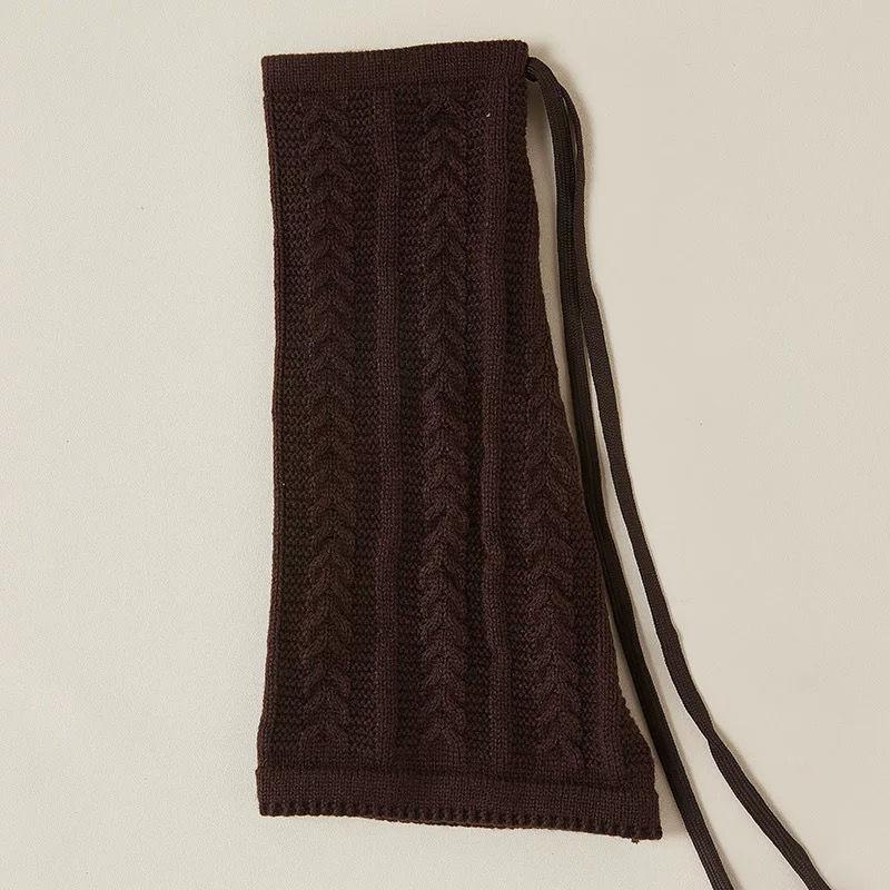 

Японские гетры на ремешках, горячая девушка JK Y2K, осень-зима, вязаные присборенные гольфы до середины икры, весна-осень, белые икры, майярдовый one size коричневый