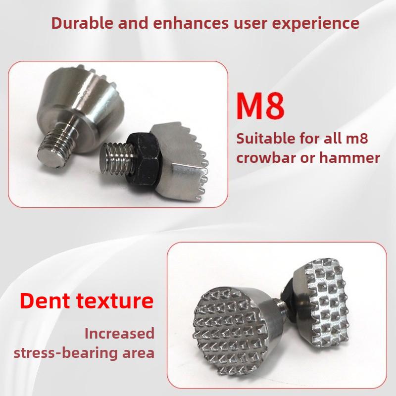 Car Dent Repair Tool Flattening Hammer Replacement Head Dent Repair Sheet Metal Free Stainless Steel Head M8 Threaded Connection