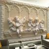 Papel Pintado 3D Talla de Ángel Relieve Mural de Pared Sala de Estar Fondo de Sofá Papel de Pared Mural