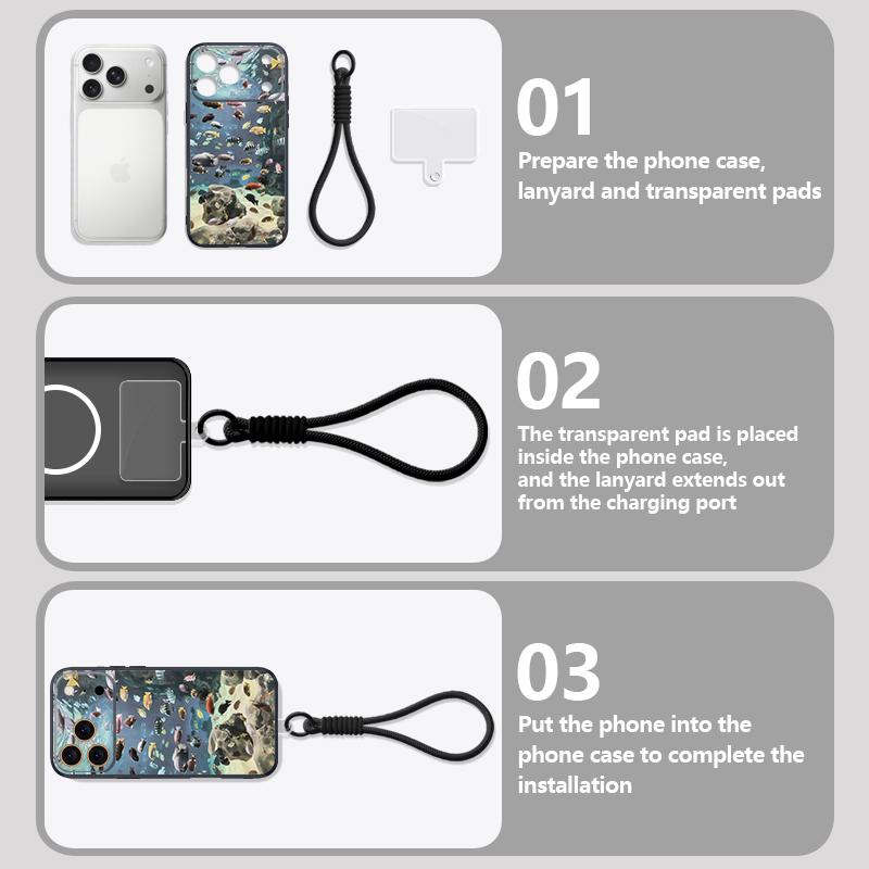Turtle Fish Print Hand Strap Case For iPhone 17 Pro Max iPhone 16 15 14 13 Pro Max Magnetic For Magsafe Hybrid TPU+PC Matte Cover