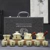 Ru Kiln Ceramic Kung Fu Tea Set, Simple Home Office Meeting Guests, Double-sided Anti-scalding Teapot, Teacup Cover Bowl