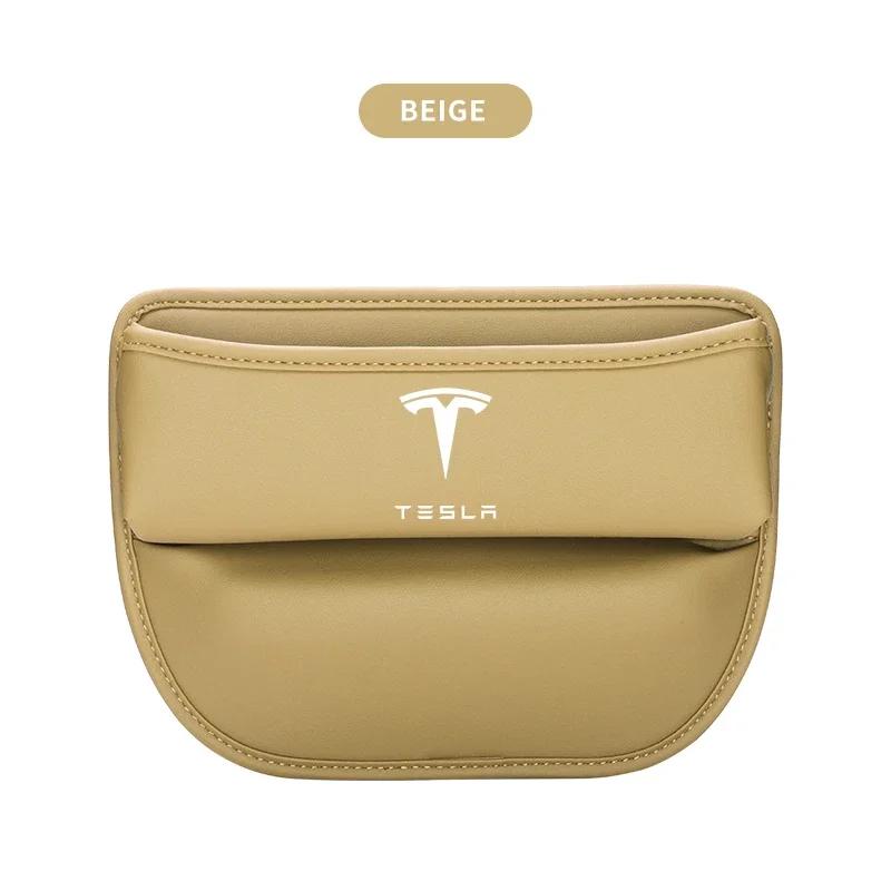 

Car Sticker Tesla Car Organizer Box Car Seat Slit Gap Pocket Multifunctional Driver Seat Storage Holder For Tesla 3 X S Y бежевий
