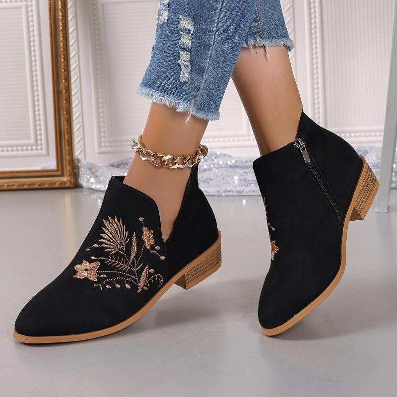 Fashion Women's Ankle Boots Low Heel Women's Shoes Fashionable and Comfortable Soft Sole Ankle Boots Outdoor Casual Suede Boots Women