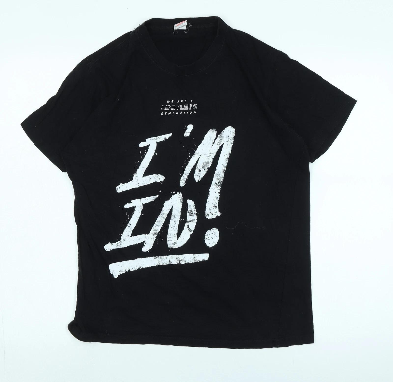 Stars & Stripes Men s Black Graphic Print T-Shirt M M