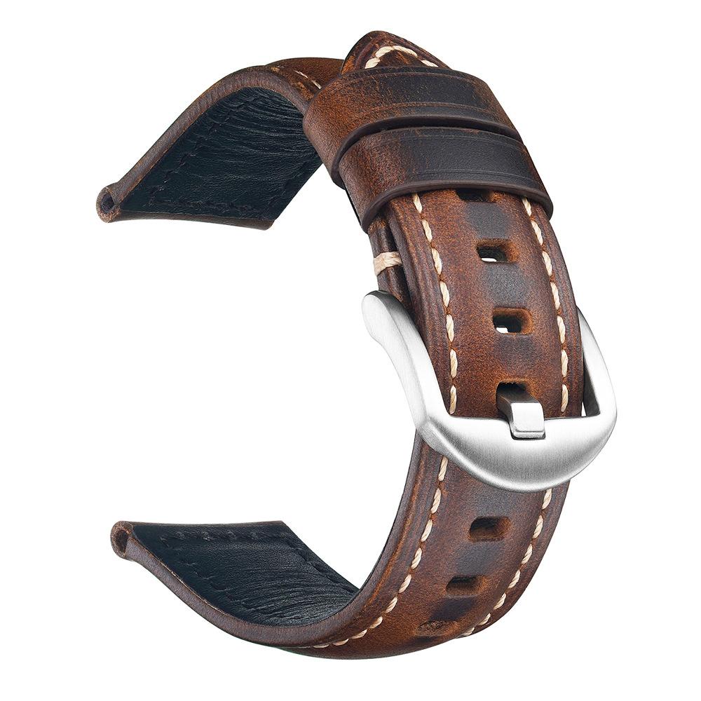 Cowhide Watch Band 18mm 20mm 22mm 24mm 26mm Retro Genuine Leather Watch Strap Quick Release Wrist Bracelet Belt