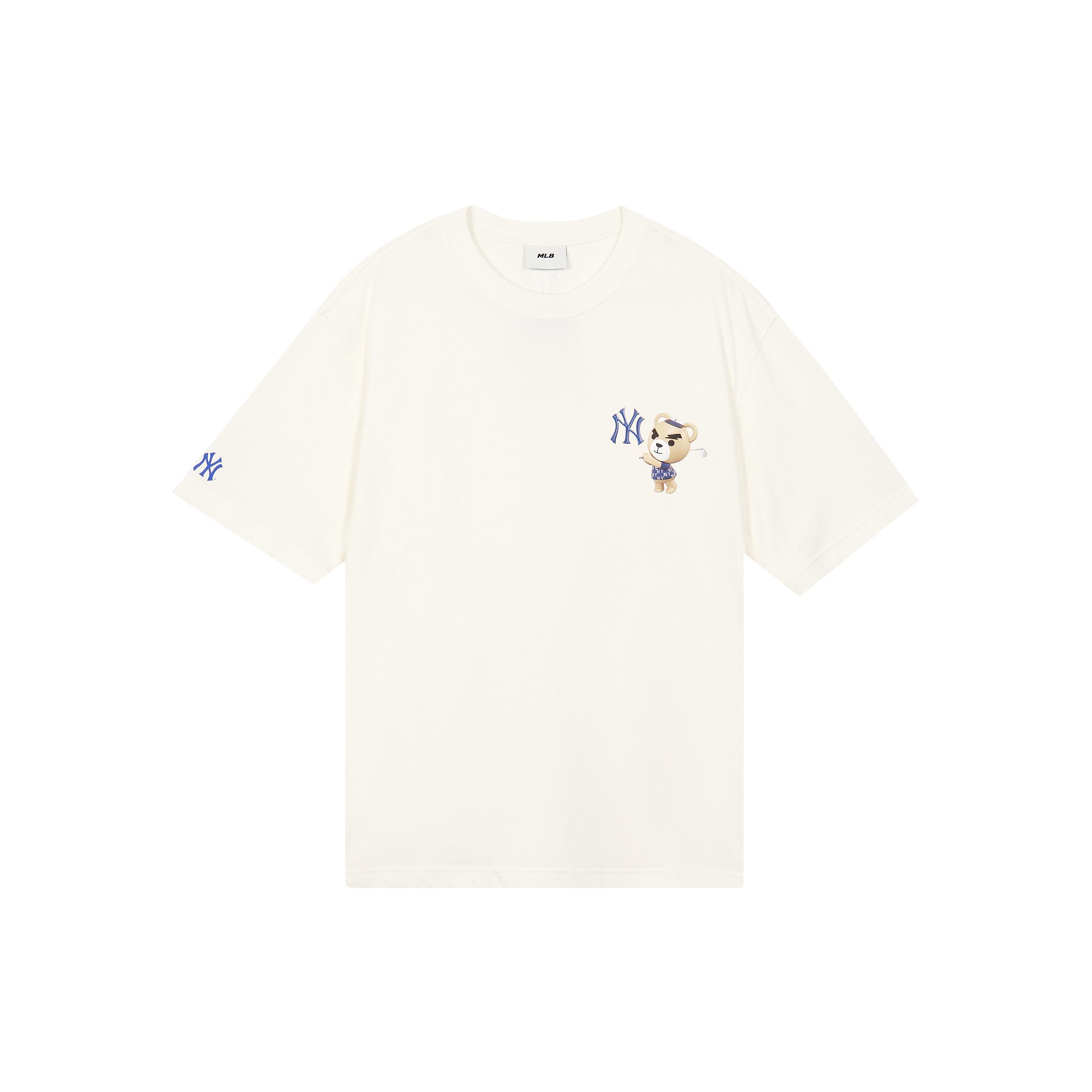 MLB T Shirt Unisex Beige Yellow 3ATSE0134-50CRS XL