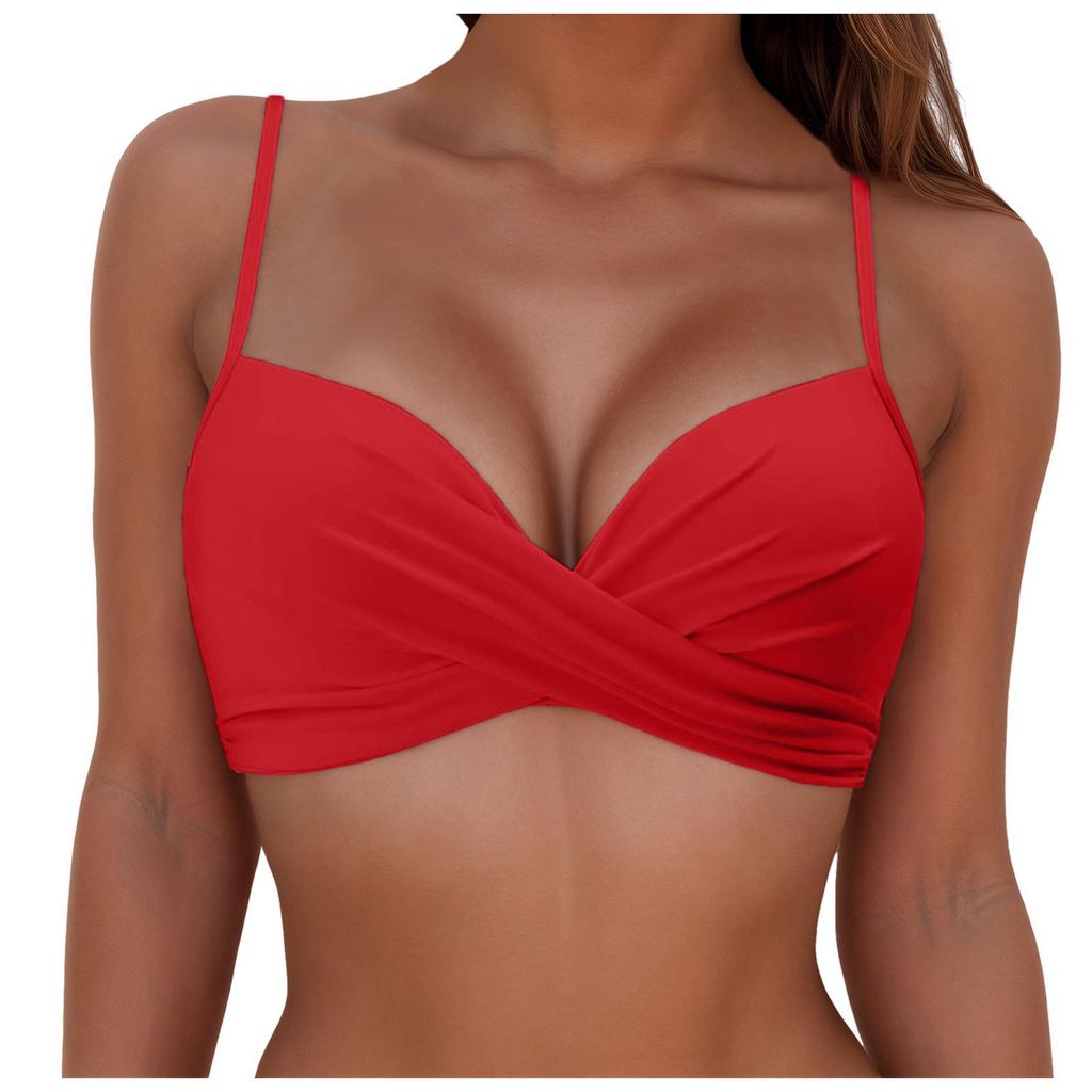 Explosive Ladies Multicolor Split Gather Skinny Seaside Sling Bikini Bikini