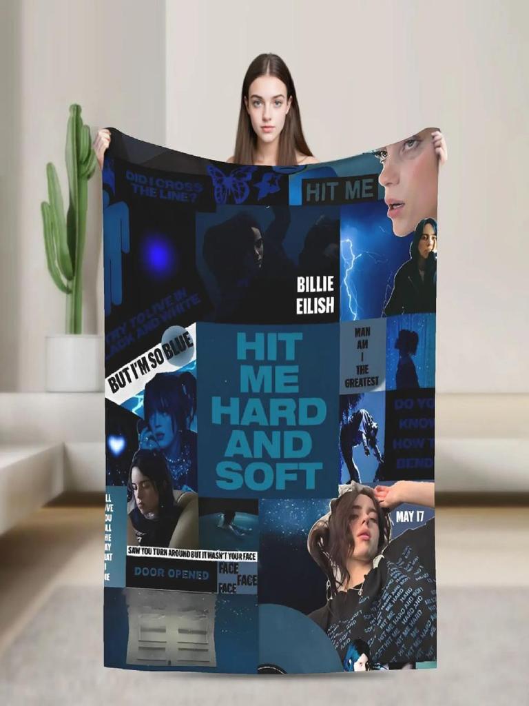 Hit Me Hard and Soft Plush Blanket Billies Flannel Throw for Kids Super Warm Bedspread Couch or Chair Cover Quality Gift