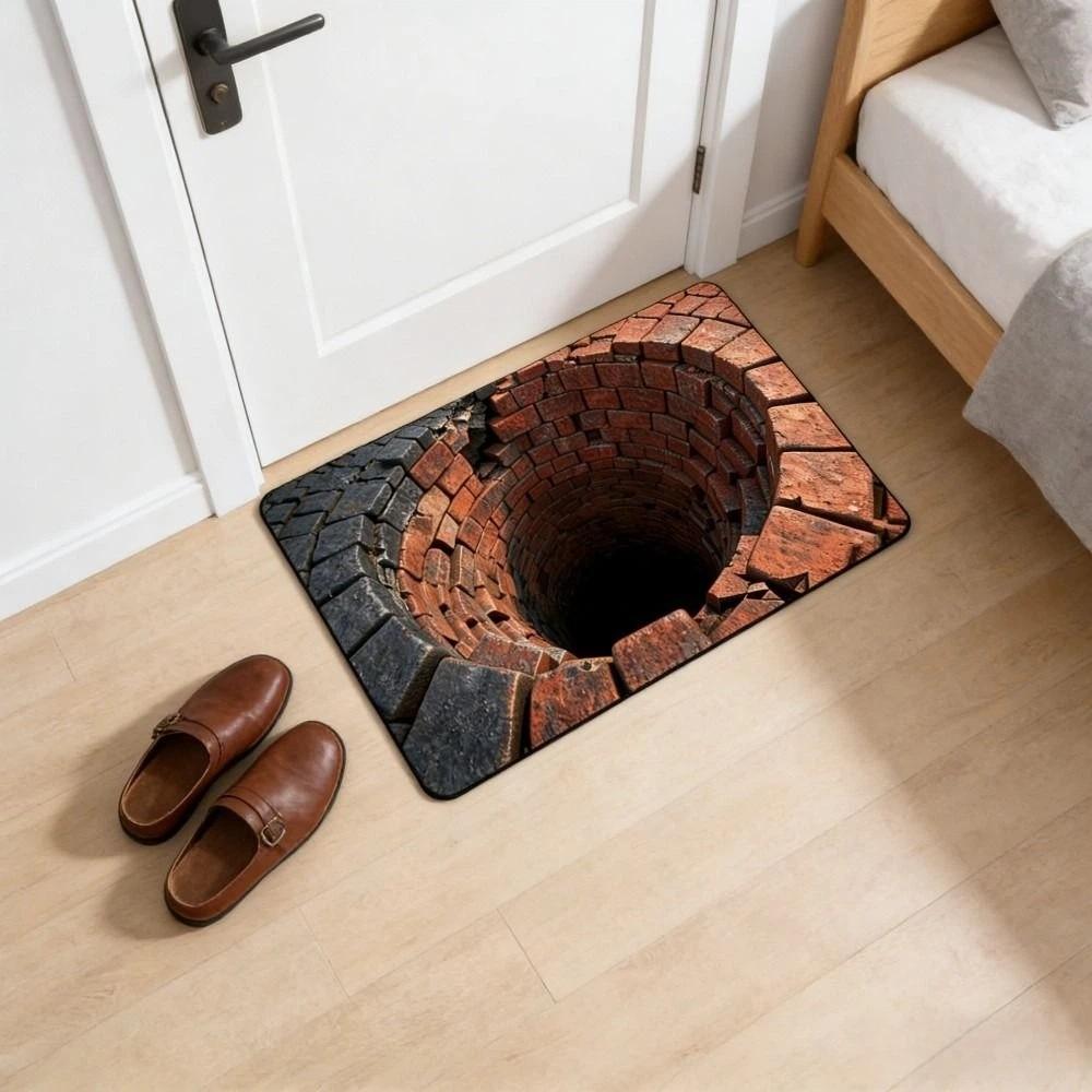 Non-slip Bathroom Carpet Water-absorbing Bedroom Door Rug Optical Illusion Doormat  Home Decor