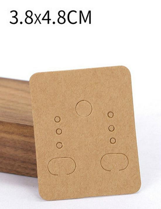 Kraft Paper Jewelry Card for Earrings and Necklaces - 2.5x3.5cm