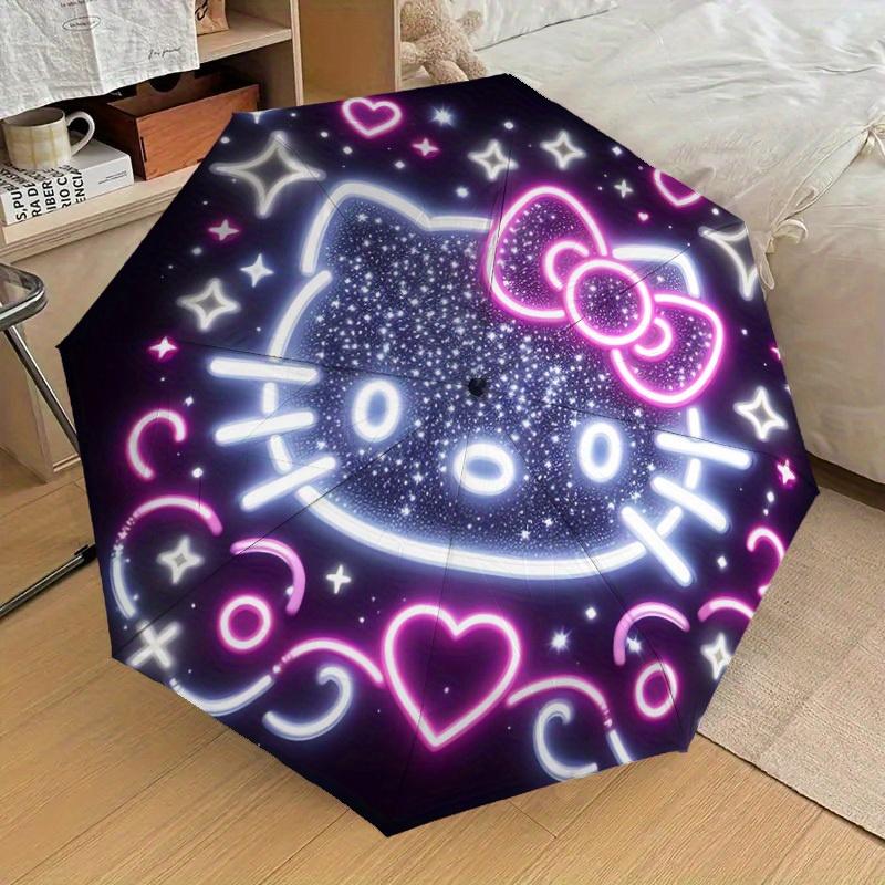 1pc Neon Hello Kitty Cosmic Glow Umbrella with Plastic Handle,Suitable for All Seasons Home Travel Outdoor UmbrellaSanlio566