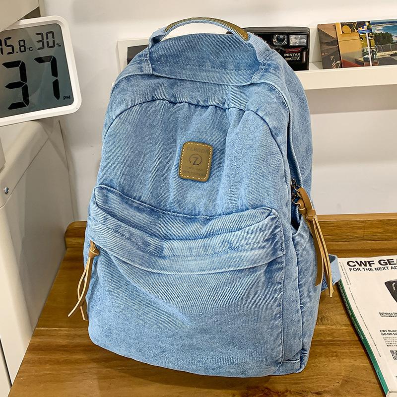 Children's Schoolbags Elementary School Students Junior High School Girls High School Students Denim Backpacks