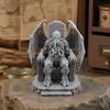 Mysterious Retro Ornaments 3D Printed Throne Cthulhu Statue, Gothic Resin Figurine for Shelf & Desk Detailed Bat Wing Sculpture Decor, Tentacle