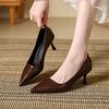 Niedrige Pumps für Damen Leder Geschlossene Spitze Spitze Stiletto-Absatz Komfort zum Hineinschlüpfen Stiletto-Pumps Damen Arbeitsbüro Business Hochzeits-Schuhe
