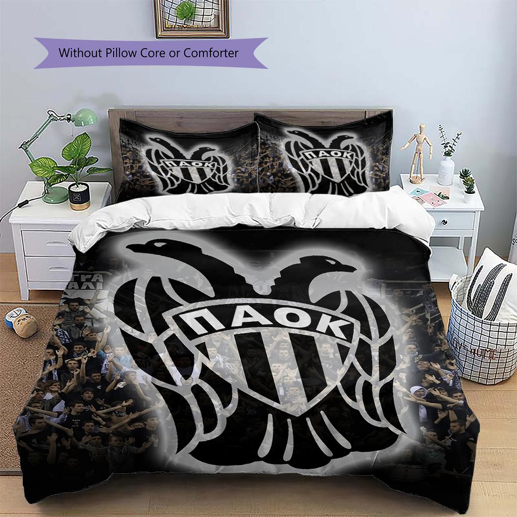 Biancheria da letto con motivo PAOK FC Decorazione per la casa Regalo di compleanno (1 * copripiumino + 2 * federa, senza nucleo)