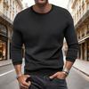 2025 Autumn and Winter New Simple Solid Color Round Neck Long Sleeve Casual Bottoming T-Shirt for Men