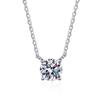 3 Carat Moissanite S925 Silver Four-Claw Pendant Necklace for Women