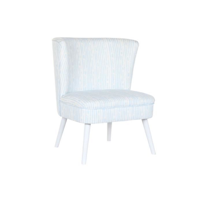 Fauteuil 73 X 67 X 85 Cm Bleu Bois Blanc - Couleur:BLEU